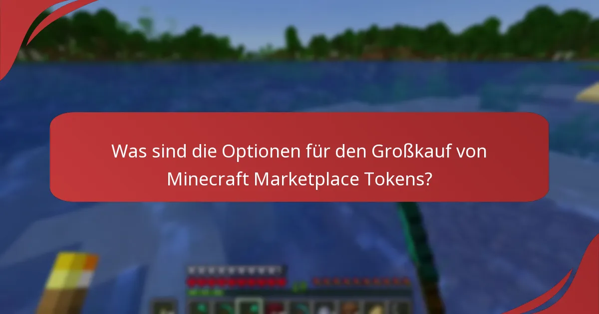 Was sind die Optionen für den Großkauf von Minecraft Marketplace Tokens?